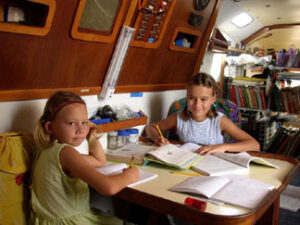 Quincy and Kendall hitting the books | Homeschool | Marinalife