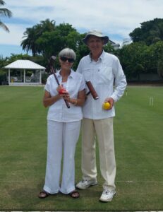 Diane and Lee Murfee on the croquet court | Useppa Island | Marinalife