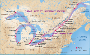 Map of the St Lawrence Seaway - history - marinalife